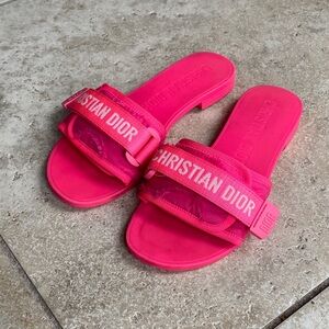 Dior Bright Pink Slide Sandals